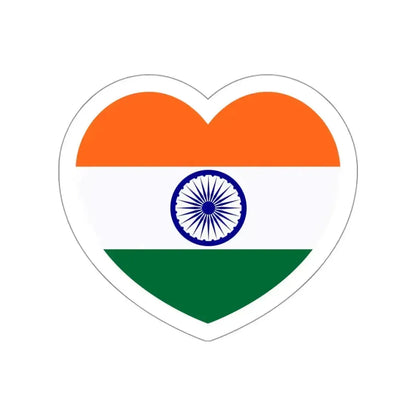 Heart Flag of India - STICKER Vinyl Die-Cut Decal White Die-Cut 3 Inch - The Sticker Space