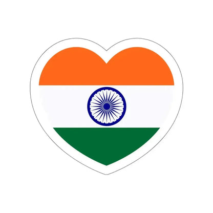 Heart Flag of India - STICKER Vinyl Die-Cut Decal White Die-Cut 4 Inch - The Sticker Space