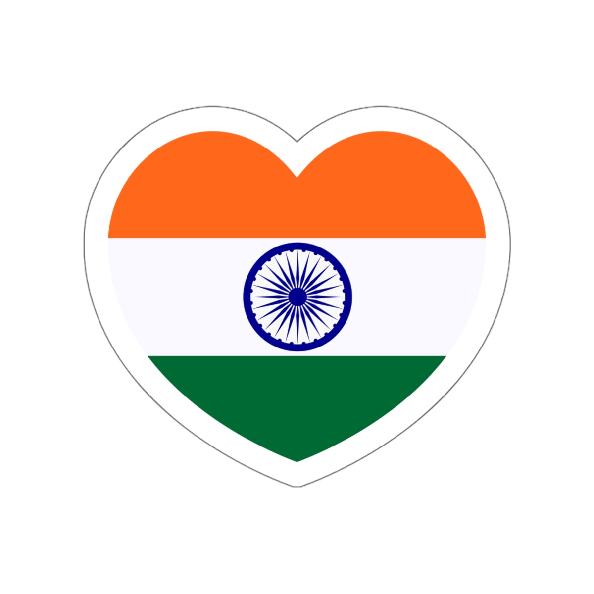 Heart Flag of India - STICKER Vinyl Die-Cut Decal-White-The Sticker Space