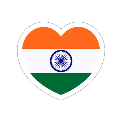 Heart Flag of India - STICKER Vinyl Die-Cut Decal-White-The Sticker Space