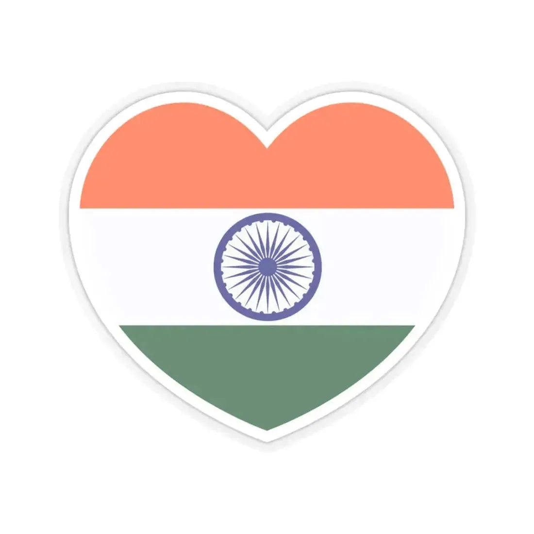 Heart Flag of India - STICKER Vinyl Kiss-Cut Decal 3 Inch Transparent - The Sticker Space
