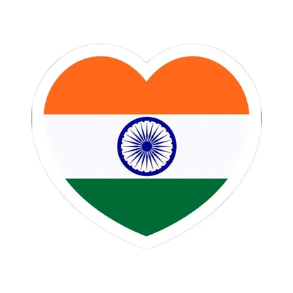 Heart Flag of India - STICKER Vinyl Kiss-Cut Decal 3 Inch White - The Sticker Space