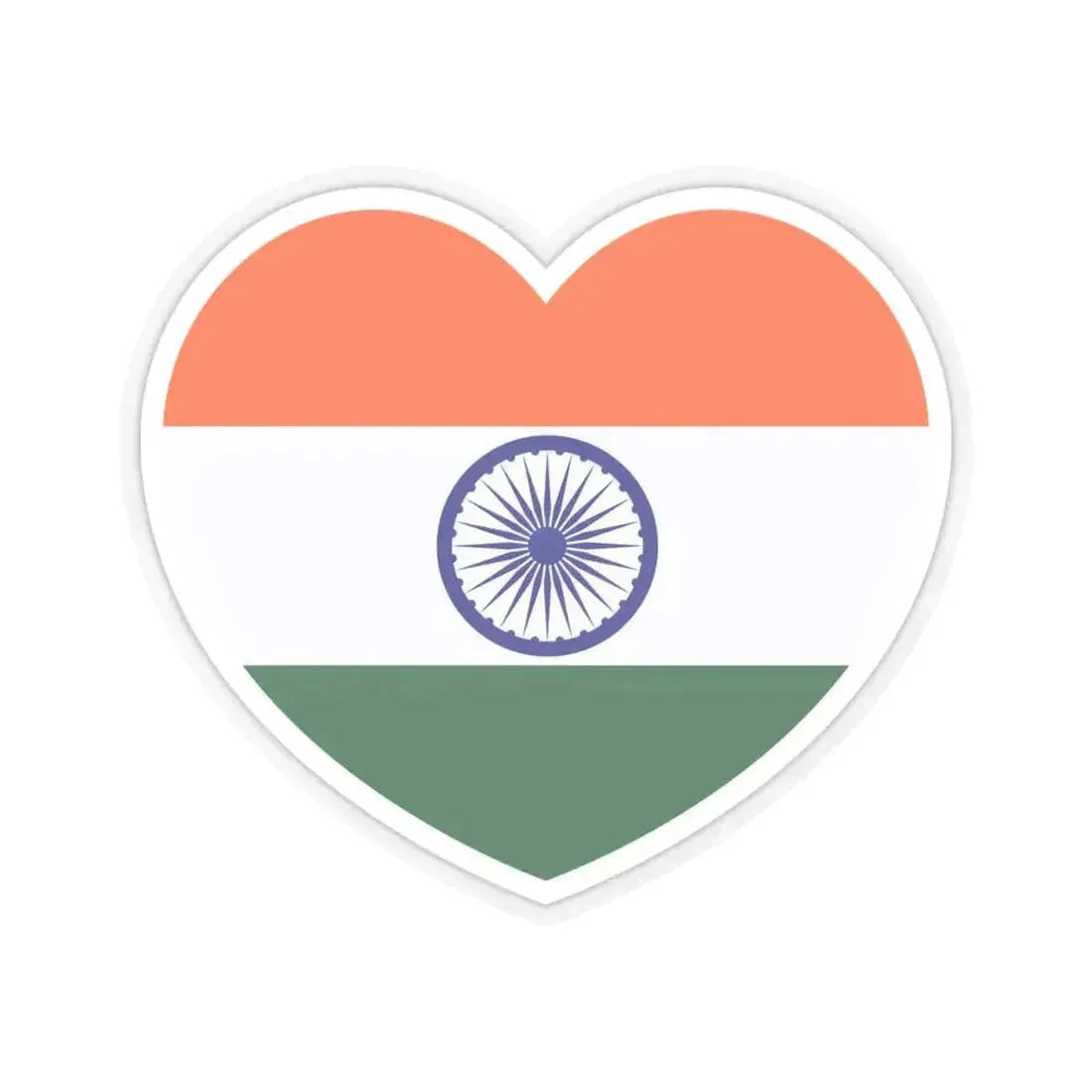 Heart Flag of India - STICKER Vinyl Kiss-Cut Decal 4 Inch Transparent - The Sticker Space