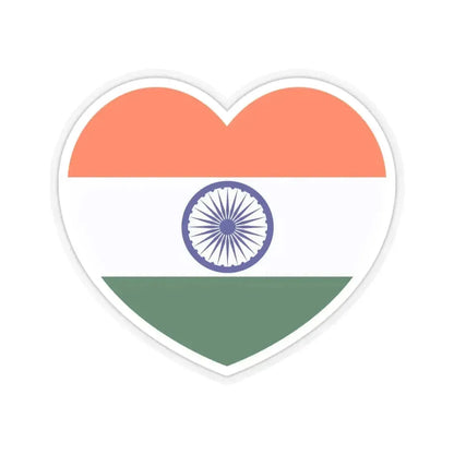 Heart Flag of India - STICKER Vinyl Kiss-Cut Decal 4 Inch Transparent - The Sticker Space