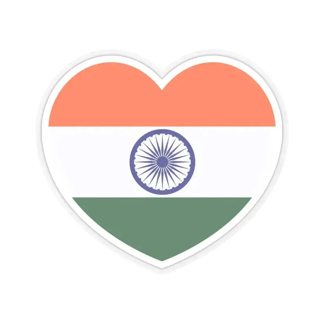 Heart Flag of India - STICKER Vinyl Kiss-Cut Decal 6 Inch Transparent - The Sticker Space