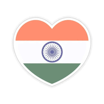 Heart Flag of India - STICKER Vinyl Kiss-Cut Decal 6 Inch Transparent - The Sticker Space
