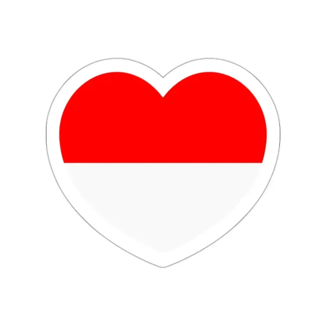 Heart Flag of Indonesia - STICKER Vinyl Die-Cut Decal White Die-Cut 2 Inch - The Sticker Space