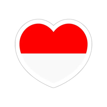 Heart Flag of Indonesia - STICKER Vinyl Die-Cut Decal White Die-Cut 2 Inch - The Sticker Space