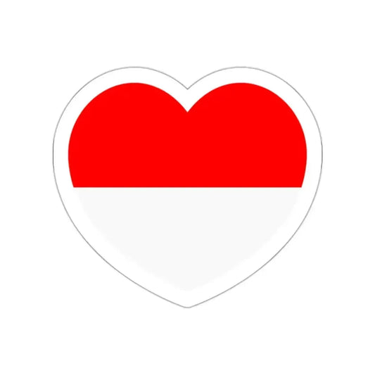 Heart Flag of Indonesia - STICKER Vinyl Die-Cut Decal White Die-Cut 2 Inch - The Sticker Space