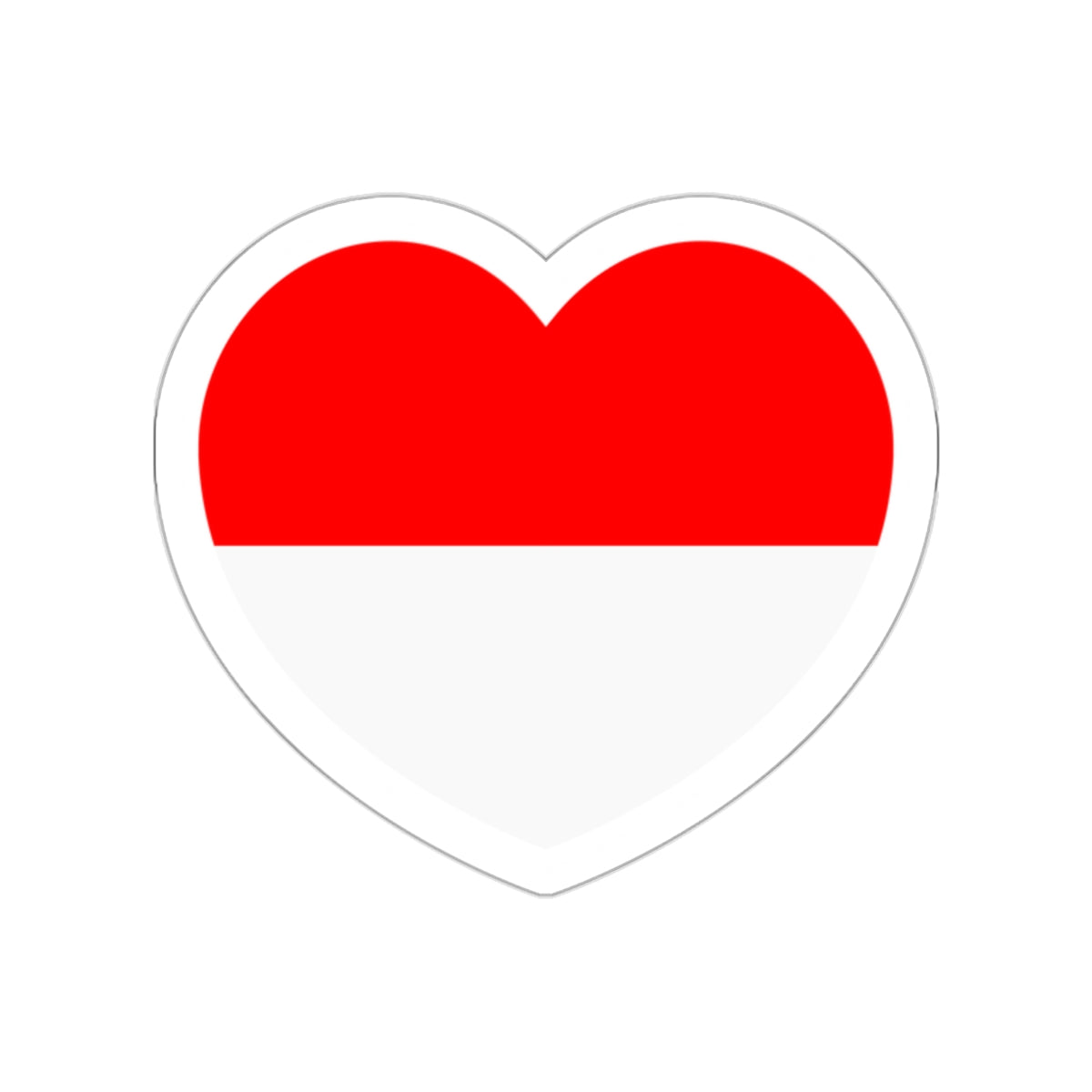 Heart Flag of Indonesia - STICKER Vinyl Die-Cut Decal-White-The Sticker Space