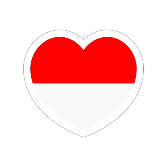 Heart Flag of Indonesia - STICKER Vinyl Die-Cut Decal-White-The Sticker Space