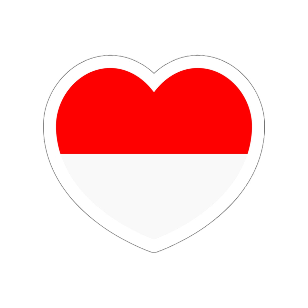 Heart Flag of Indonesia - STICKER Vinyl Die-Cut Decal-White-The Sticker Space