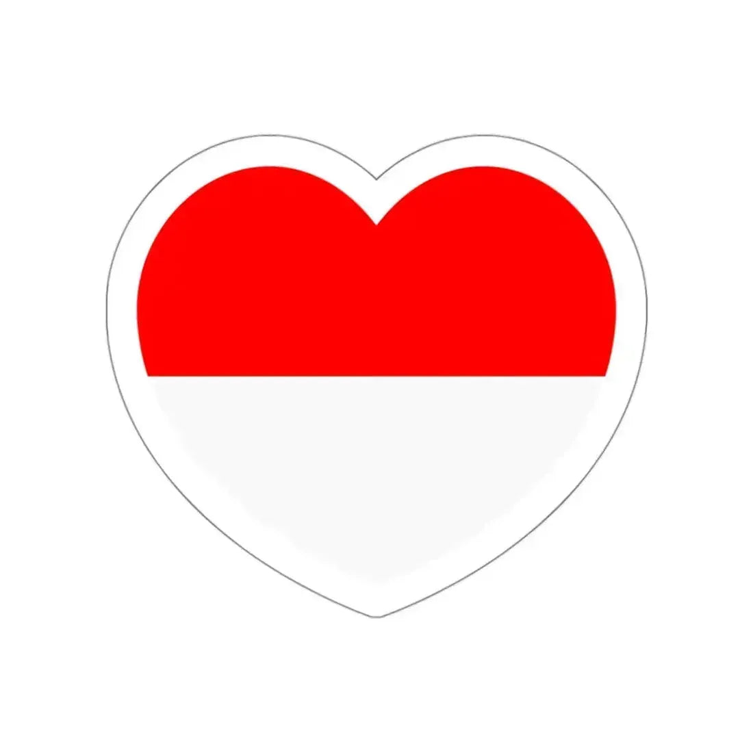 Heart Flag of Indonesia - STICKER Vinyl Die-Cut Decal White Die-Cut 3 Inch - The Sticker Space