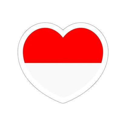 Heart Flag of Indonesia - STICKER Vinyl Die-Cut Decal White Die-Cut 3 Inch - The Sticker Space
