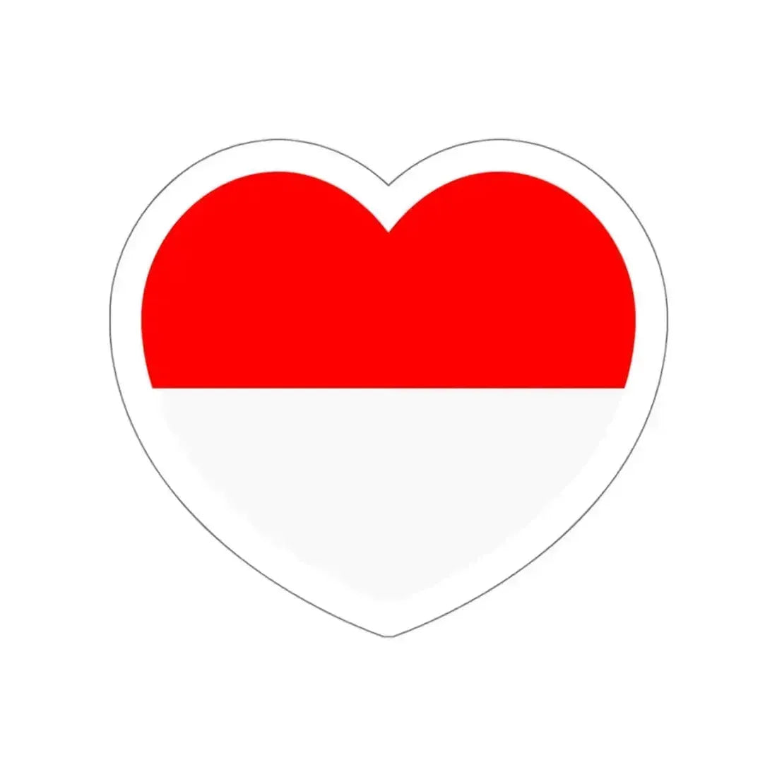 Heart Flag of Indonesia - STICKER Vinyl Die-Cut Decal White Die-Cut 4 Inch - The Sticker Space