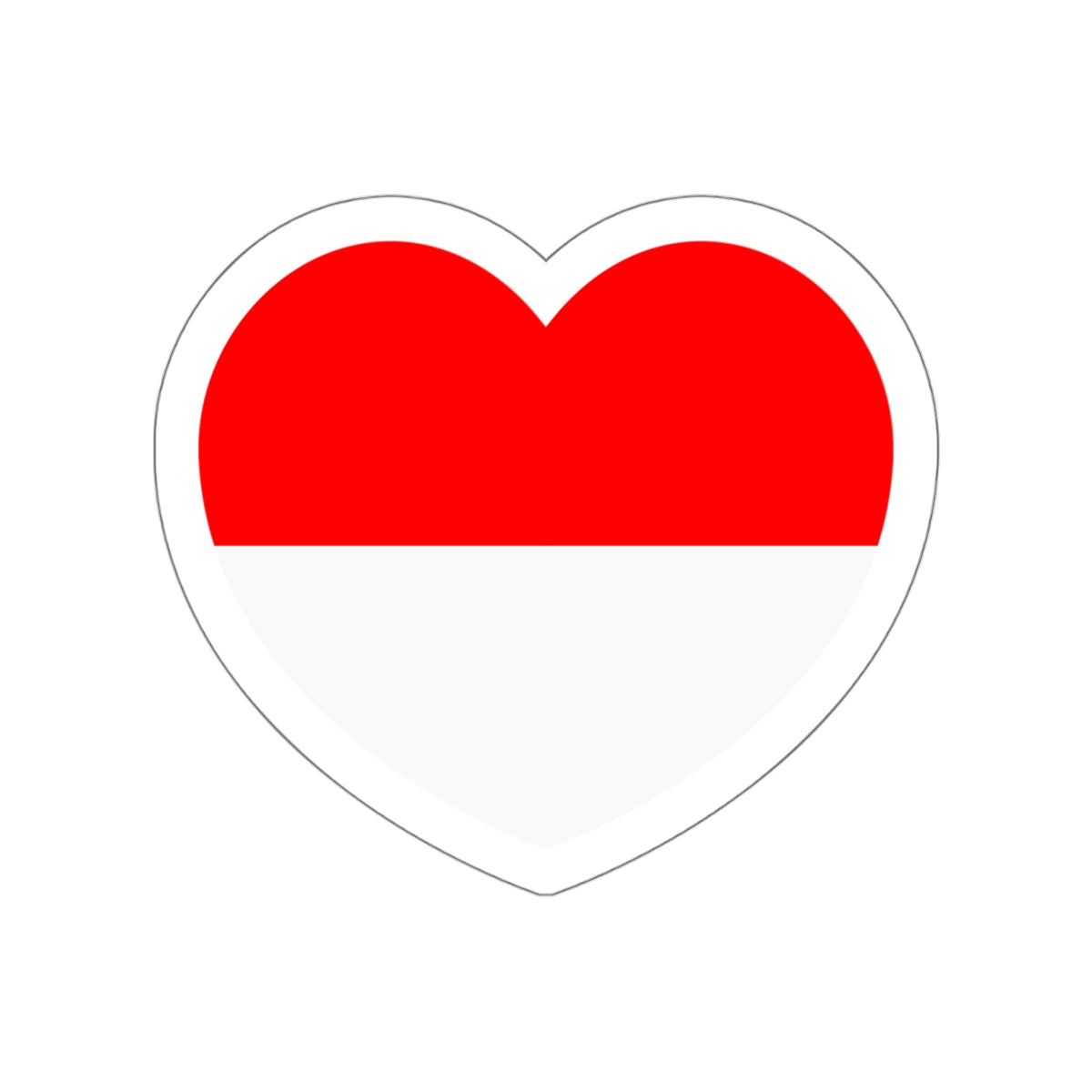 Heart Flag of Indonesia - STICKER Vinyl Die-Cut Decal-White-The Sticker Space