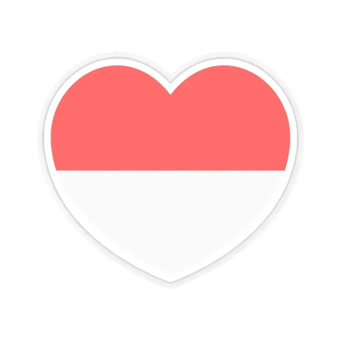 Heart Flag of Indonesia - STICKER Vinyl Kiss-Cut Decal 2 Inch Transparent - The Sticker Space
