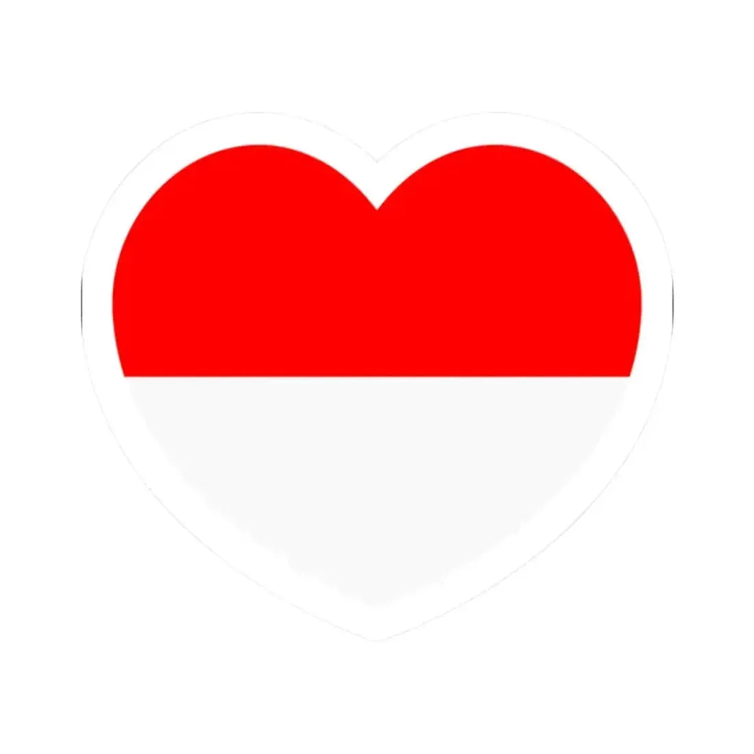 Heart Flag of Indonesia - STICKER Vinyl Kiss-Cut Decal 2 Inch White - The Sticker Space