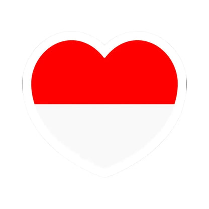 Heart Flag of Indonesia - STICKER Vinyl Kiss-Cut Decal 2 Inch White - The Sticker Space