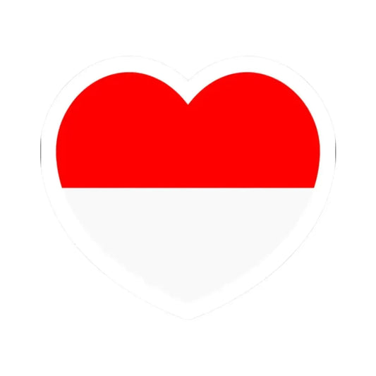 Heart Flag of Indonesia - STICKER Vinyl Kiss-Cut Decal 2 Inch White - The Sticker Space