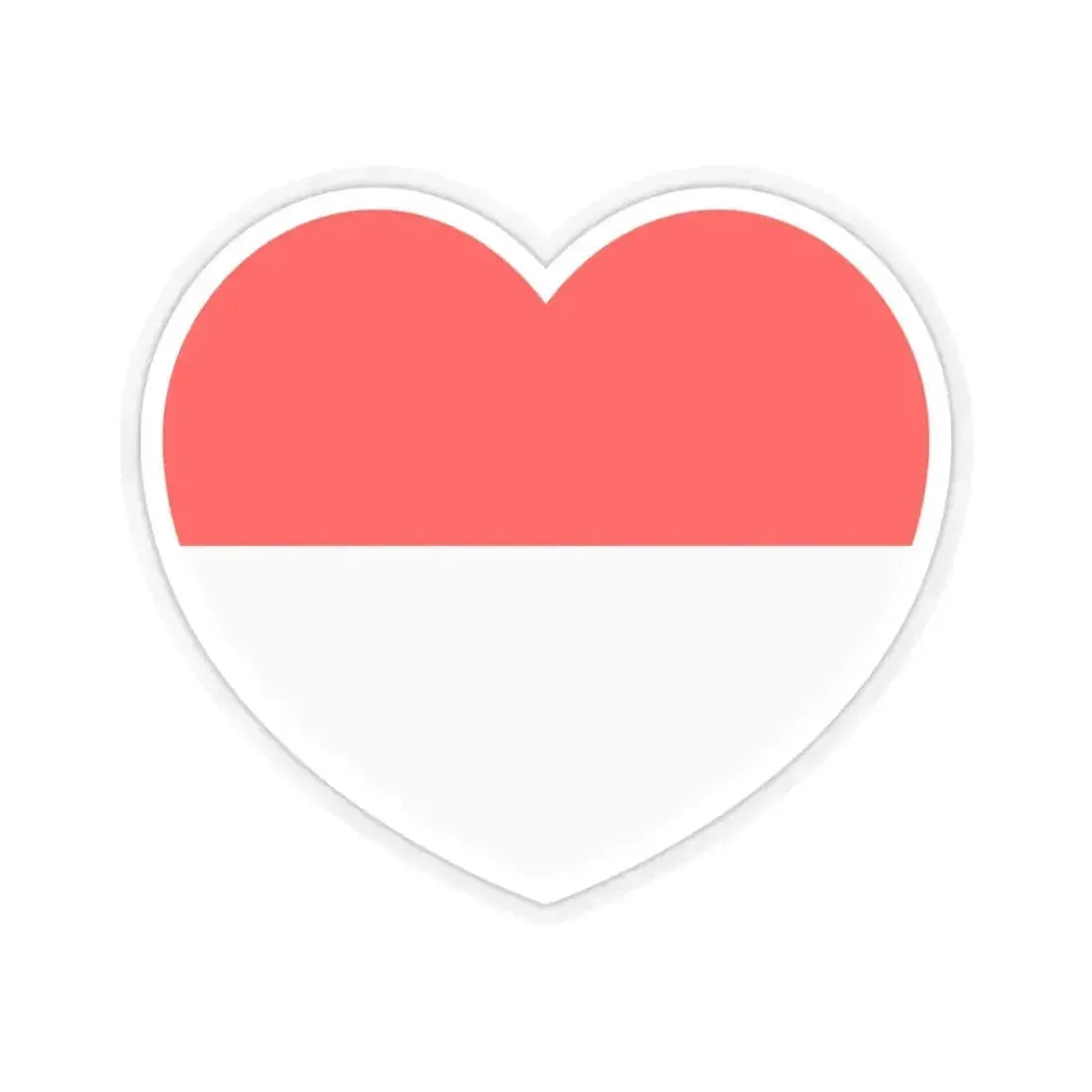 Heart Flag of Indonesia - STICKER Vinyl Kiss-Cut Decal 3 Inch Transparent - The Sticker Space