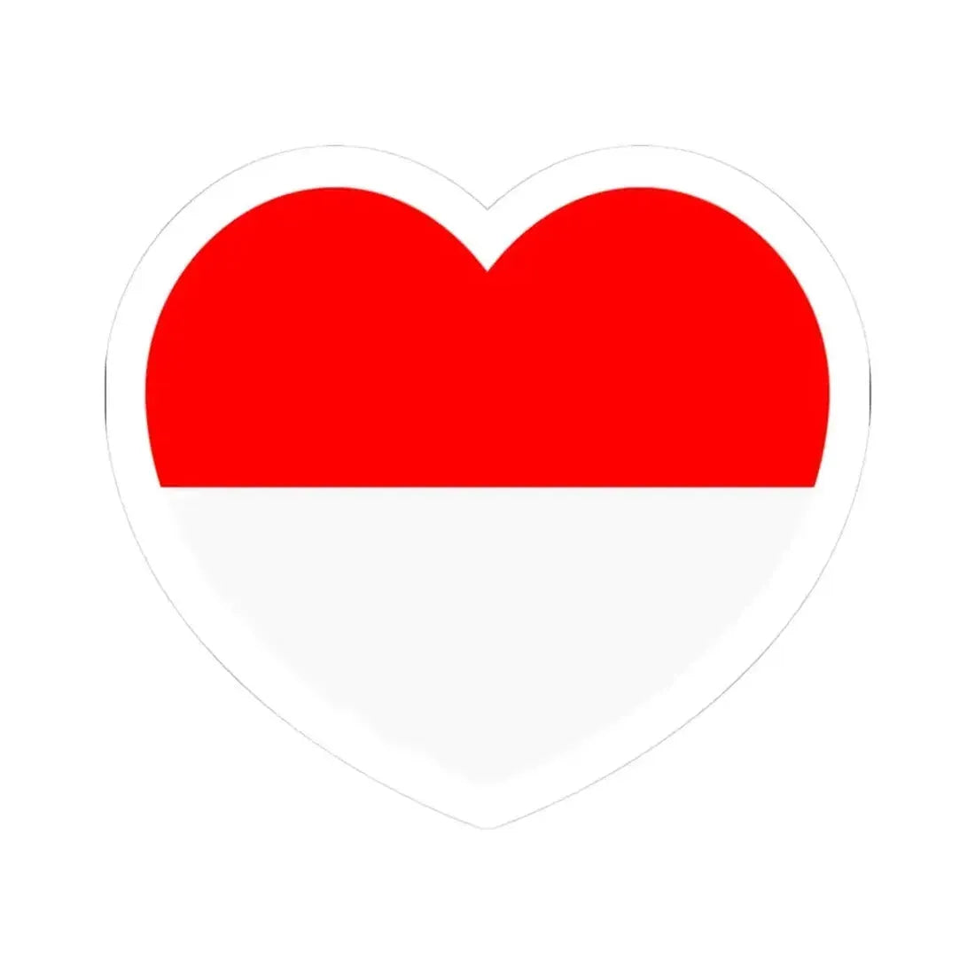 Heart Flag of Indonesia - STICKER Vinyl Kiss-Cut Decal 3 Inch White - The Sticker Space