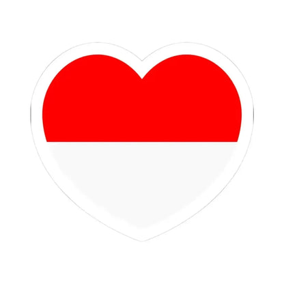 Heart Flag of Indonesia - STICKER Vinyl Kiss-Cut Decal 3 Inch White - The Sticker Space
