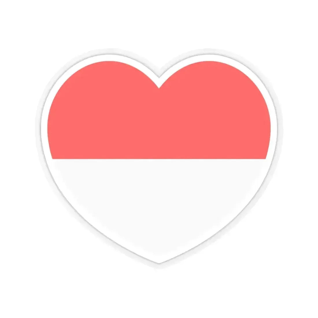 Heart Flag of Indonesia - STICKER Vinyl Kiss-Cut Decal 4 Inch Transparent - The Sticker Space