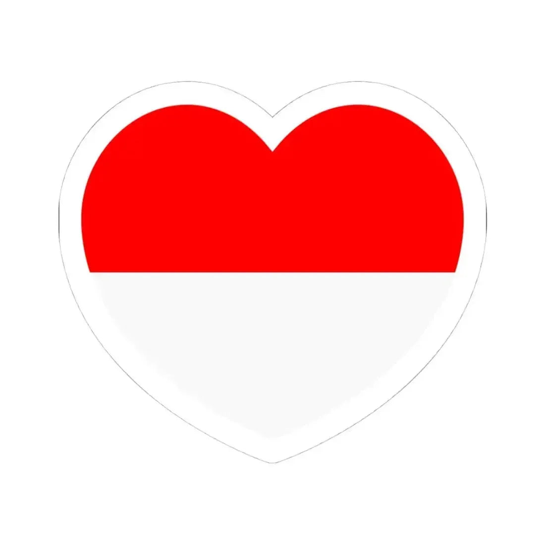 Heart Flag of Indonesia - STICKER Vinyl Kiss-Cut Decal 4 Inch White - The Sticker Space