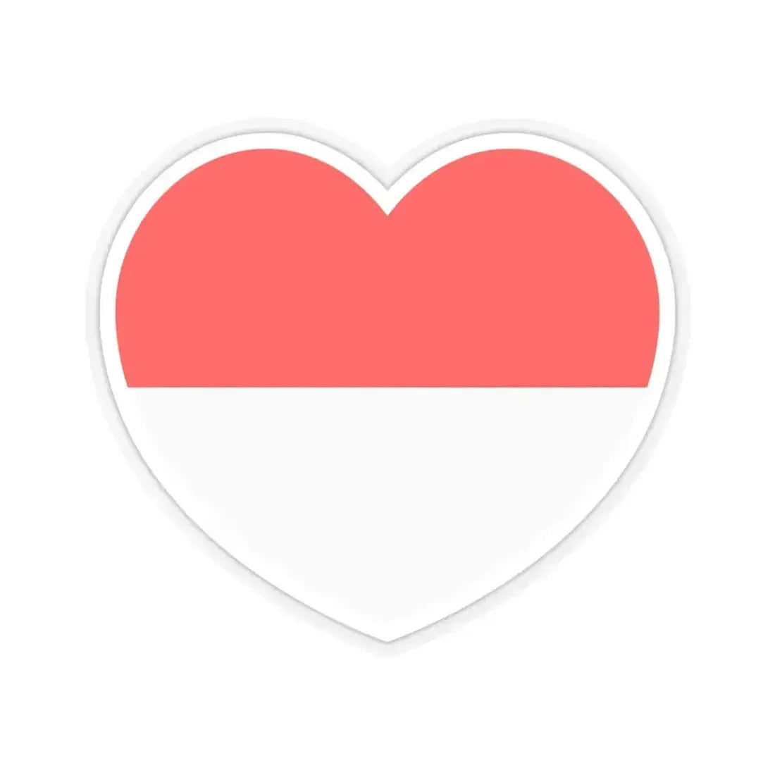 Heart Flag of Indonesia - STICKER Vinyl Kiss-Cut Decal 6 Inch Transparent - The Sticker Space