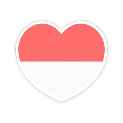 Heart Flag of Indonesia - STICKER Vinyl Kiss-Cut Decal 6 Inch Transparent - The Sticker Space