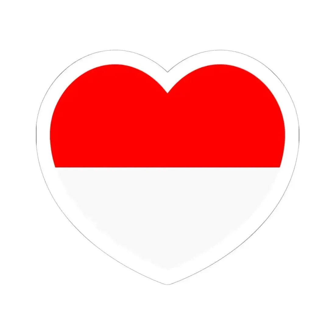 Heart Flag of Indonesia - STICKER Vinyl Kiss-Cut Decal 6 Inch White - The Sticker Space