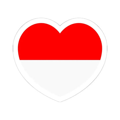 Heart Flag of Indonesia - STICKER Vinyl Kiss-Cut Decal 6 Inch White - The Sticker Space
