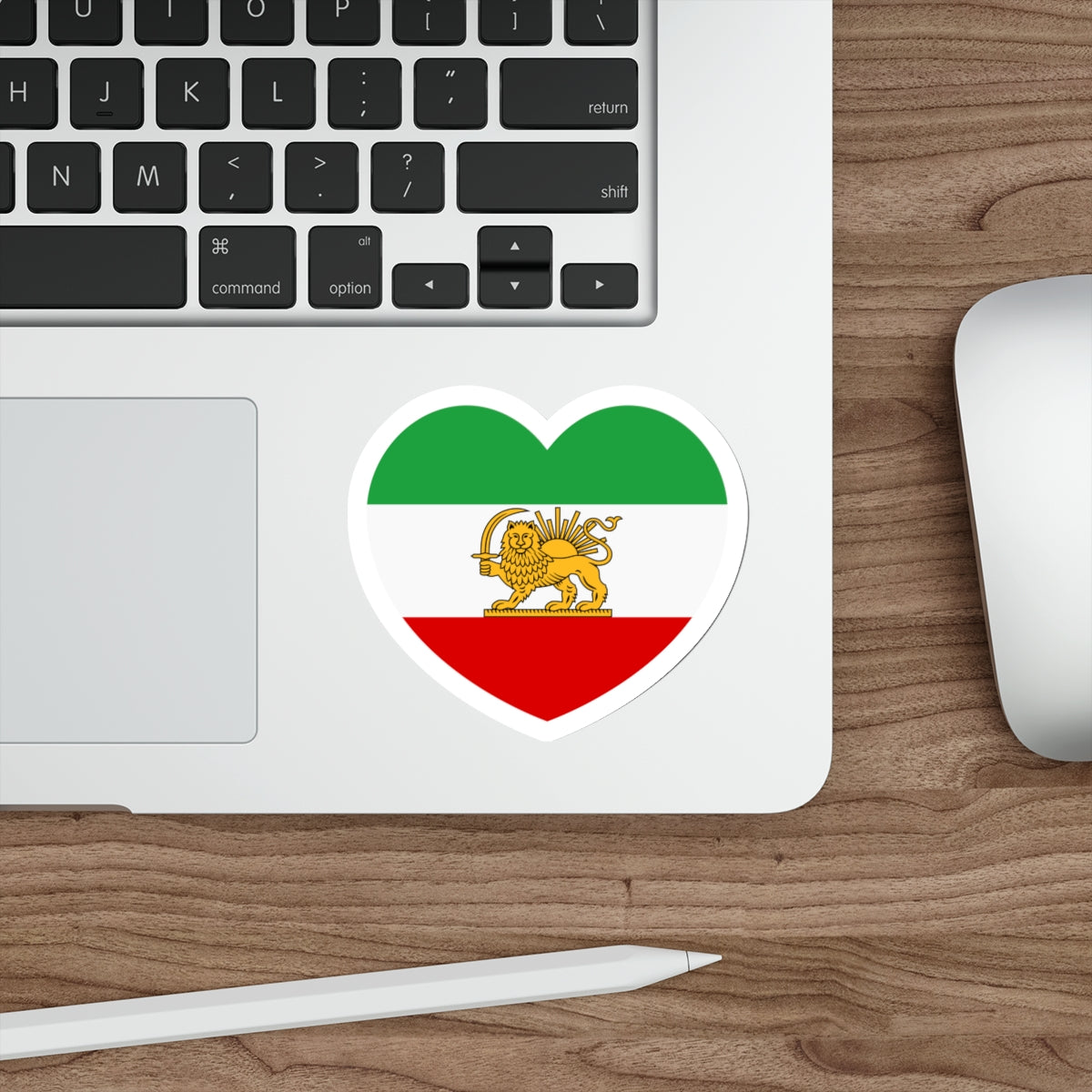 Heart Flag of Iran 1964-1980 - STICKER Vinyl Die-Cut Decal-The Sticker Space