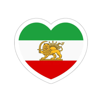Heart Flag of Iran 1964-1980 - STICKER Vinyl Die-Cut Decal White Die-Cut 2 Inch - The Sticker Space