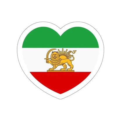 Heart Flag of Iran 1964-1980 - STICKER Vinyl Die-Cut Decal White Die-Cut 5 Inch - The Sticker Space