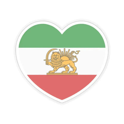 Heart Flag of Iran 1964-1980 - STICKER Vinyl Kiss-Cut Decal 2 Inch Transparent - The Sticker Space
