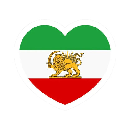 Heart Flag of Iran 1964-1980 - STICKER Vinyl Kiss-Cut Decal 2 Inch White - The Sticker Space