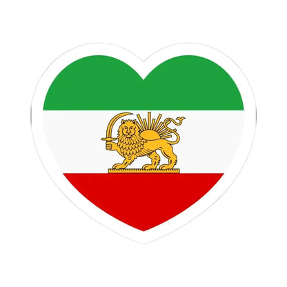 Heart Flag of Iran 1964-1980 - STICKER Vinyl Kiss-Cut Decal 3 Inch White - The Sticker Space