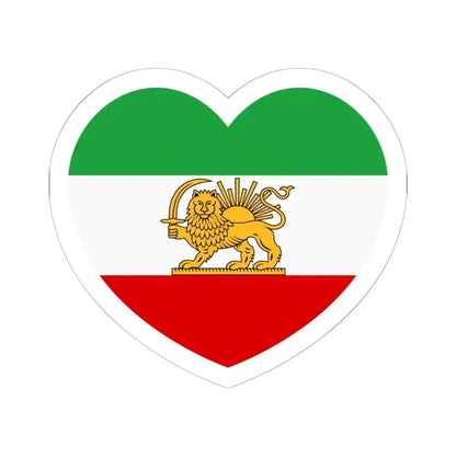Heart Flag of Iran 1964-1980 - STICKER Vinyl Kiss-Cut Decal 6 Inch White - The Sticker Space