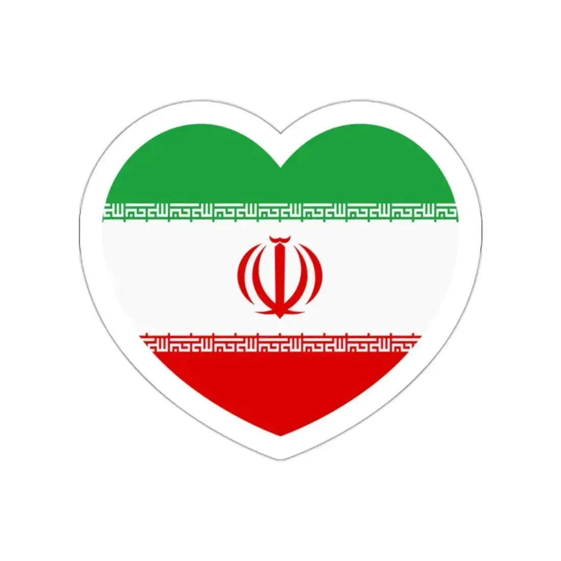 Heart Flag of Iran - STICKER Vinyl Die-Cut Decal White Die-Cut 2 Inch - The Sticker Space