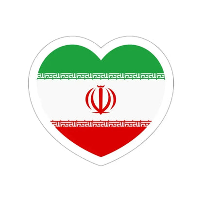 Heart Flag of Iran - STICKER Vinyl Die-Cut Decal White Die-Cut 2 Inch - The Sticker Space