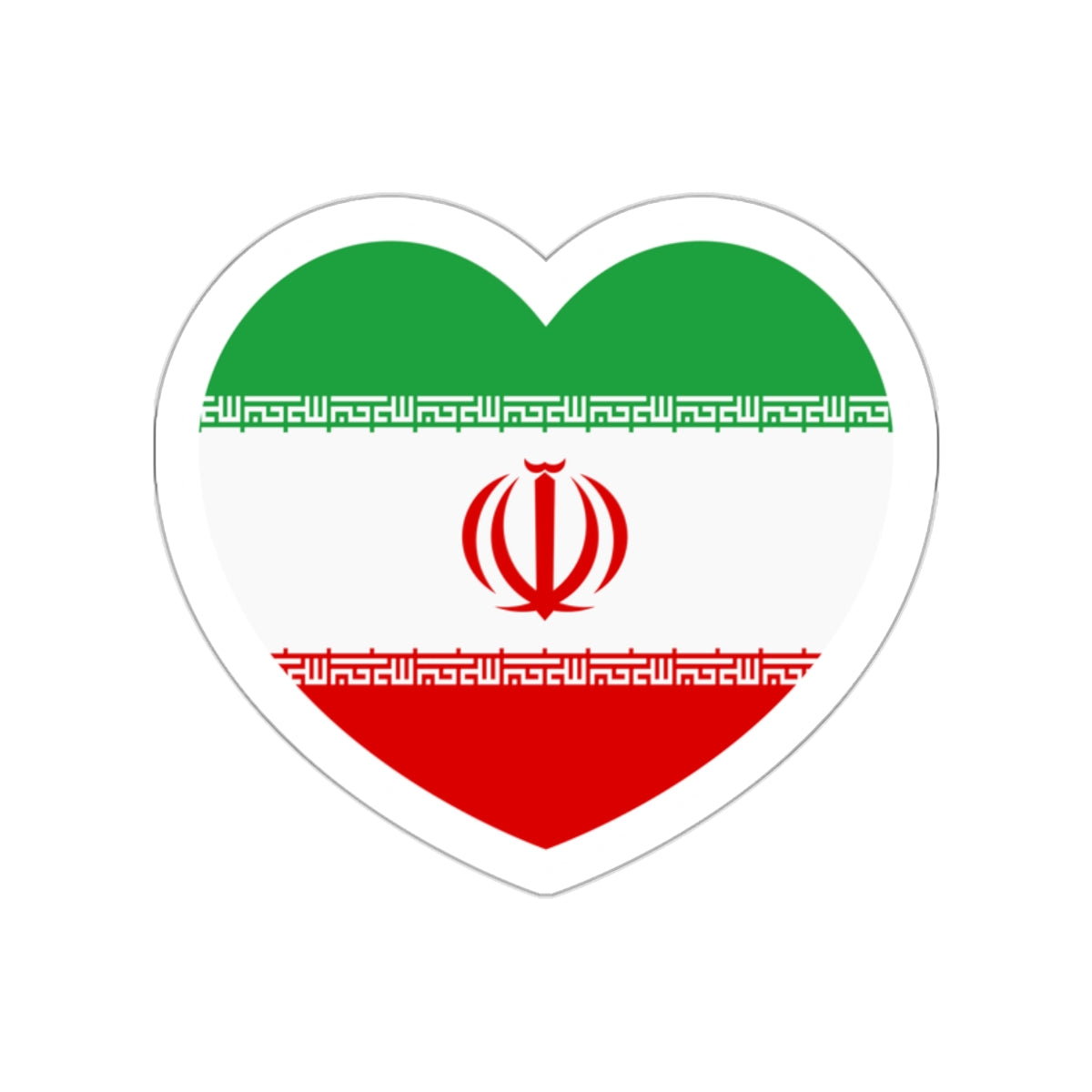 Heart Flag of Iran - STICKER Vinyl Die-Cut Decal-White-The Sticker Space