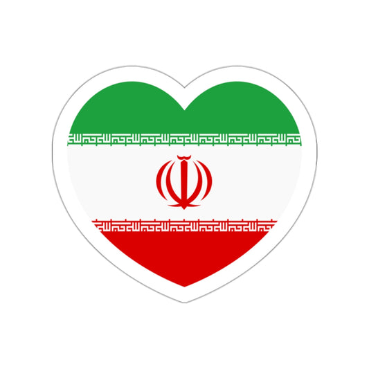 Heart Flag of Iran - STICKER Vinyl Die-Cut Decal-White-The Sticker Space