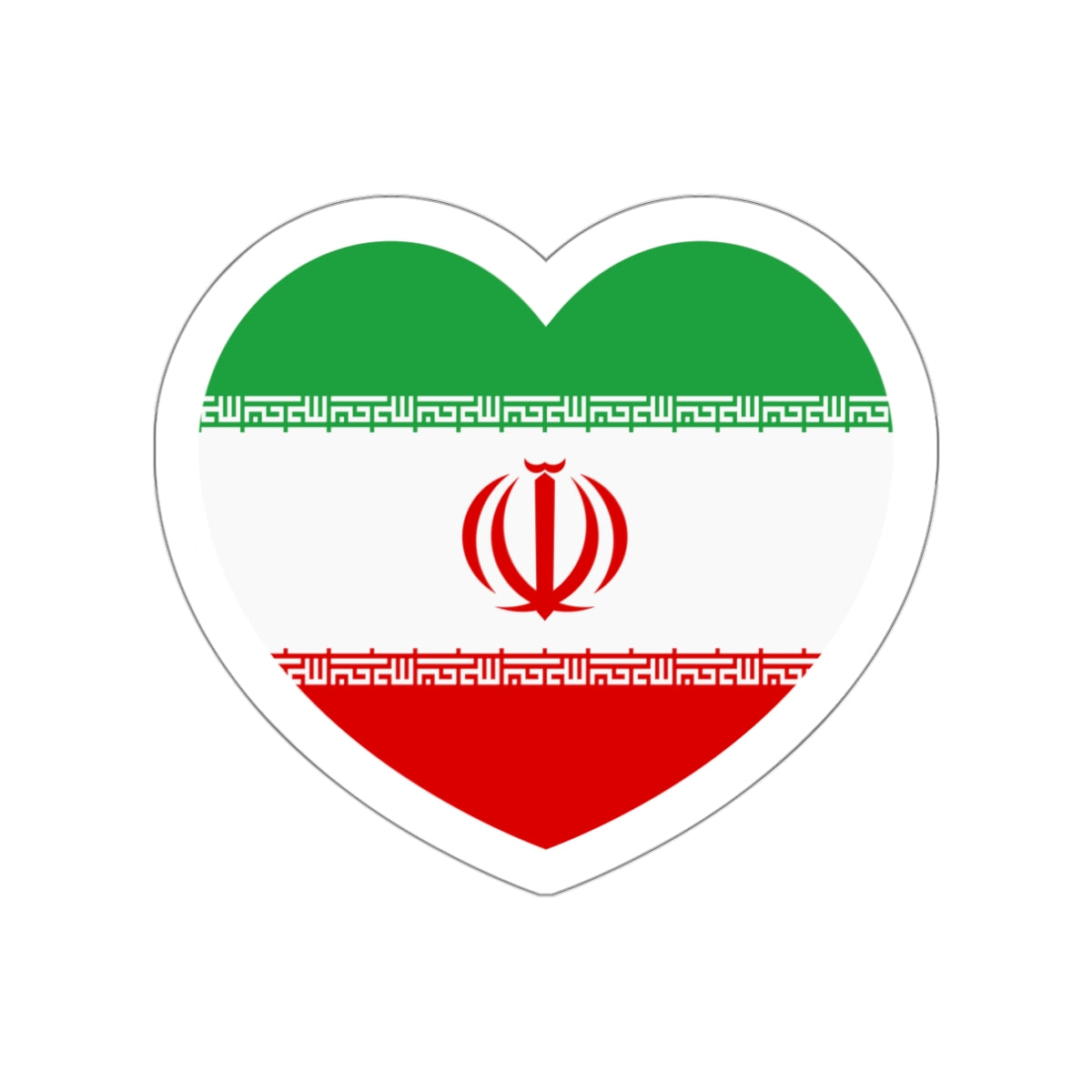 Heart Flag of Iran - STICKER Vinyl Die-Cut Decal-White-The Sticker Space