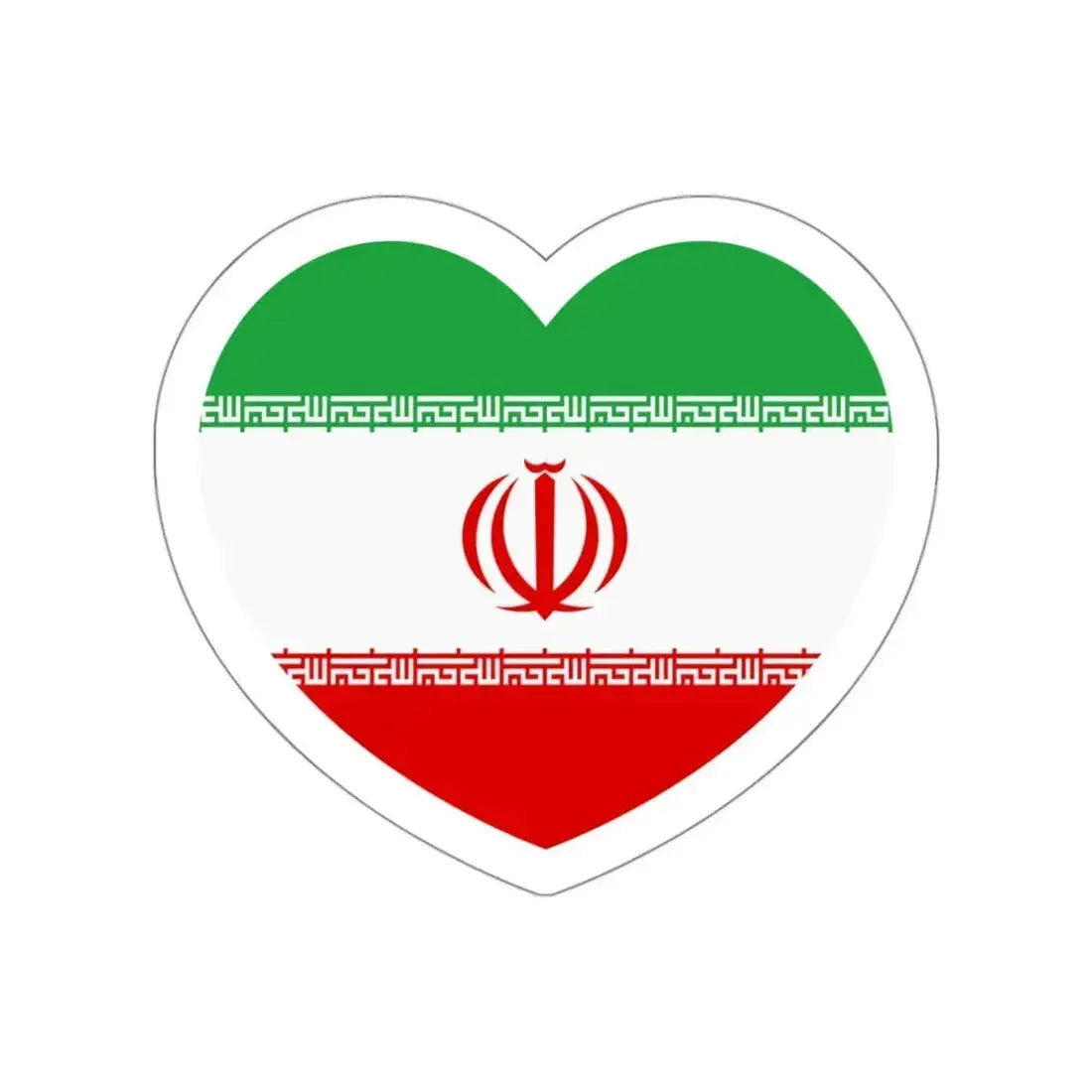 Heart Flag of Iran - STICKER Vinyl Die-Cut Decal White Die-Cut 3 Inch - The Sticker Space
