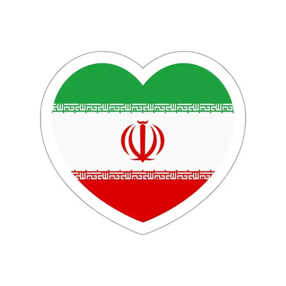 Heart Flag of Iran - STICKER Vinyl Die-Cut Decal White Die-Cut 3 Inch - The Sticker Space