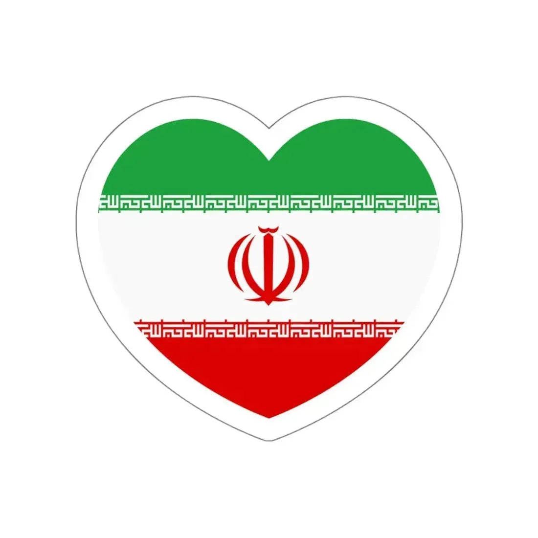 Heart Flag of Iran - STICKER Vinyl Die-Cut Decal White Die-Cut 4 Inch - The Sticker Space
