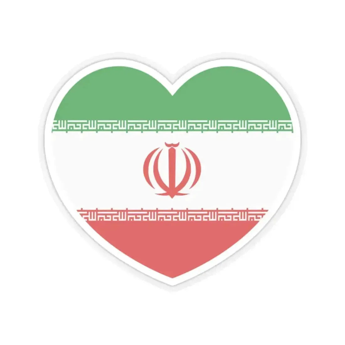 Heart Flag of Iran - STICKER Vinyl Kiss-Cut Decal 2 Inch Transparent - The Sticker Space