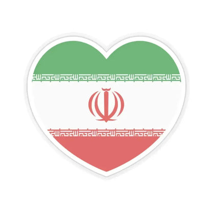 Heart Flag of Iran - STICKER Vinyl Kiss-Cut Decal 2 Inch Transparent - The Sticker Space